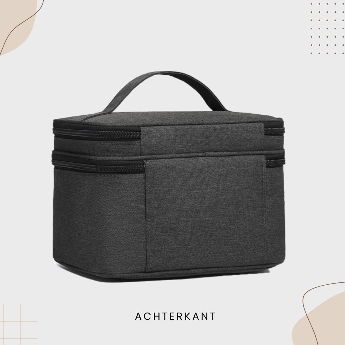 Achterkant zwarte kolftas