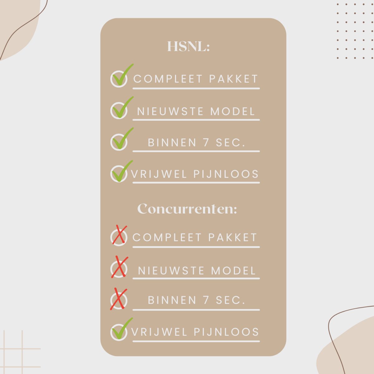 Compleet pakket HSNL