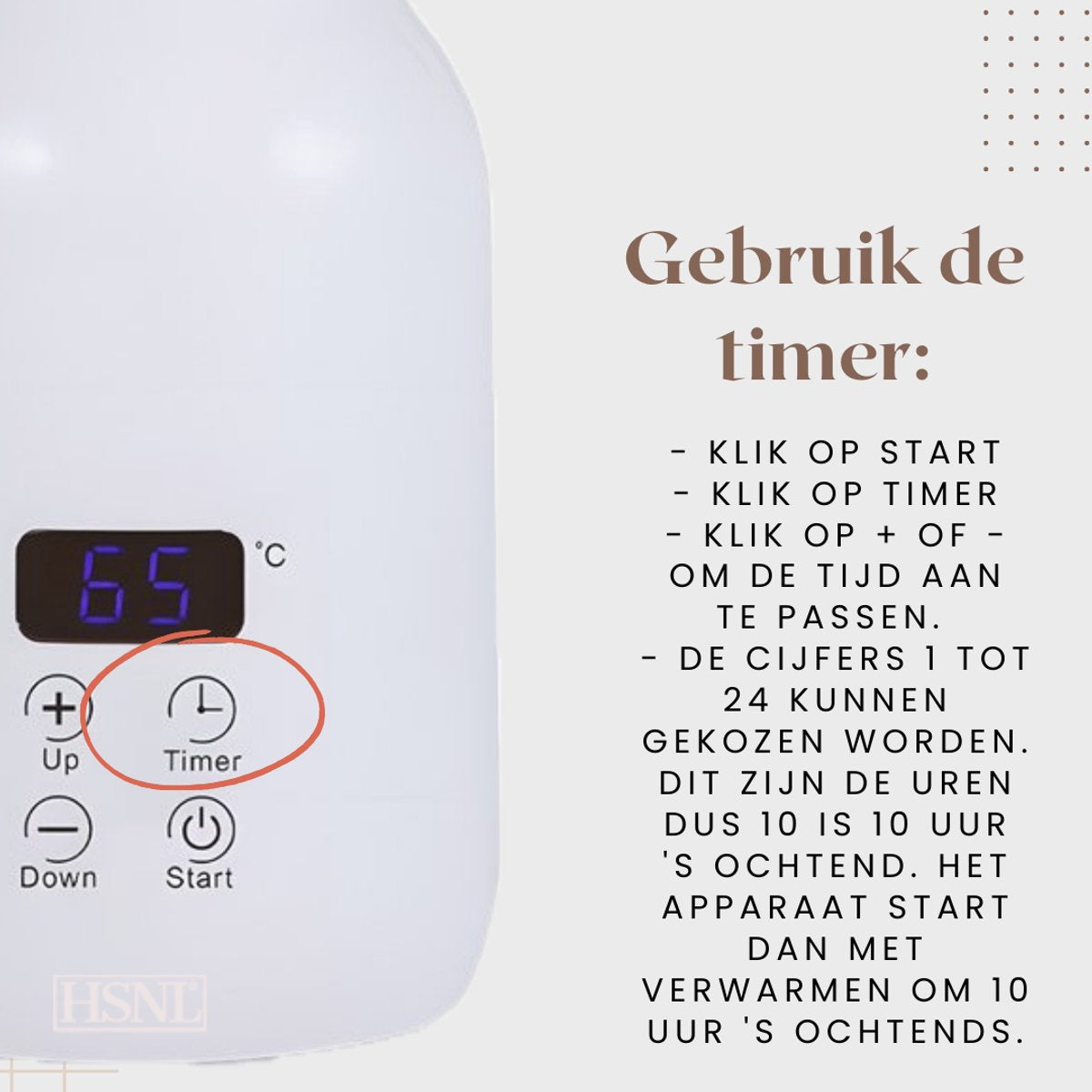 Gebruik massageolieverwarmer