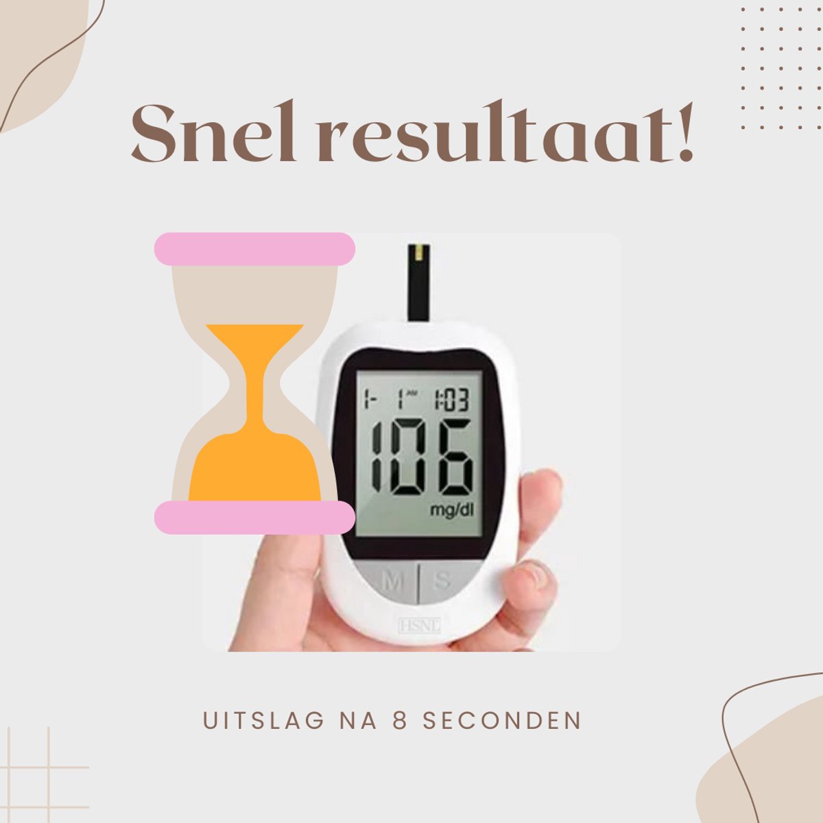 Snel resultaat met de glucosemeter
