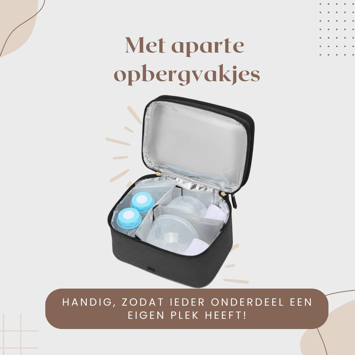 Zwarte kolftas met opbergzakjes